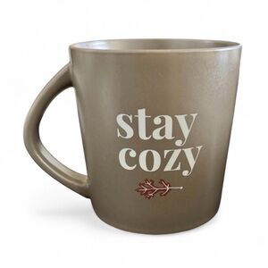 Spritz Stoneware | 16oz “Stay Cozy” Coffee Mug | Gray
